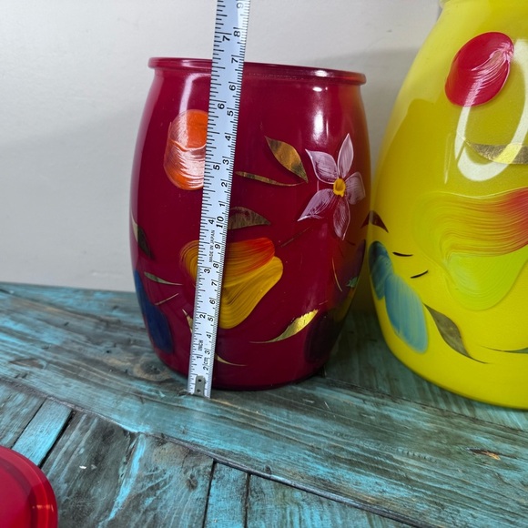 1950’s Bartlett Collin’s Mid Century Modern Vintage Glass Cookie Jar Set of 3 - Picture 9 of 16